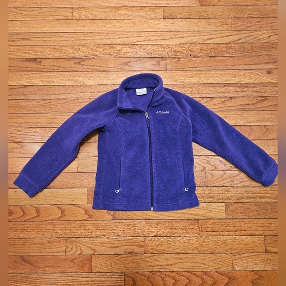 Girl's Columbia Purple Fleece Jacket Sz 7/8 - Picture 1 of 3